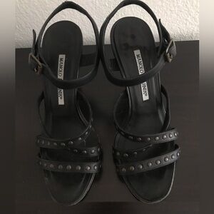 MANOLO BLAHNIK Black  High Heel Sandals SZ 35.5